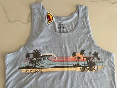 BUC-EES Beach Scene~ Men’s Large Lt. Blue Tank Top