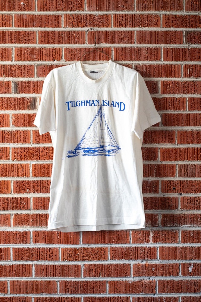 Vintage 90s Tilghman Island Sailboat T Shirt XL Screen Stars Best Single Stitch