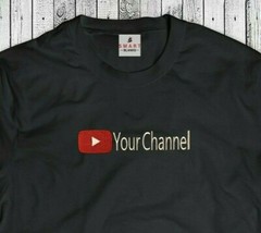 YouTube Embroidered Your Channel Custom T-Shirt Embroidery Youtuber Streamer