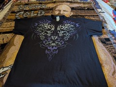 VTG Y2K Delta Pro Weight Tribal Skull Shirt XL Rare Streetwear Tough Grunge