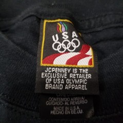 Vintage 90’s Black Atlanta Olympics Games Embroidered T-Shirt Large