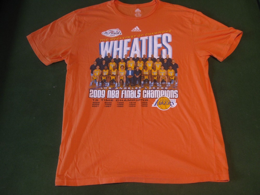 Kobe Bryant Wheaties T Shirt LA Lakers Adidas The Breakfast Of Champions Size L