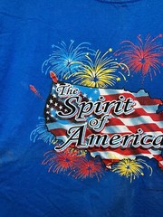 Vintage Walmart Shirt The Spirit Of America Smiley Graphic Blue Tee Gildan XL