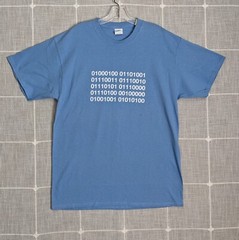 Binary Number Code Shirt Mens Large Blue 0100100 Short Sleeve Tee Y2K Unbranded