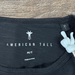 American Tall Slub Shirt Men’s Medium MT Black Solid Cotton Crewneck Tee Soft