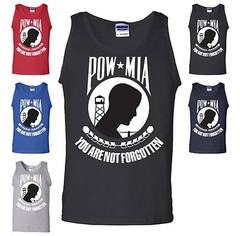 POW MIA Tank Top You Are Not Forgotten Military Air Force Army Navy Marine