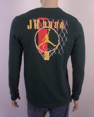 EUC Nike Air Jordan Jumpman LS T-Shirt Spell Out Logo SZ M