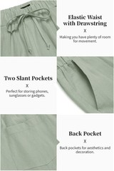 COOFANDY Men’s 2 Pieces Cotton Linen Set Long Sleeve Henley Shirts Casual Beach