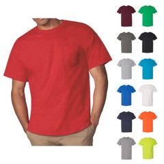 Gildan Heavy Cotton T-Shirt with a Pocket Plain Solid Cotton Tee 5300