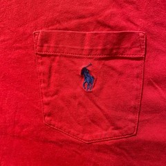 Polo Ralph Lauren T-Shirt Mens 2XB Red Pocket Short Sleeve Cotton Tee Pony Logo