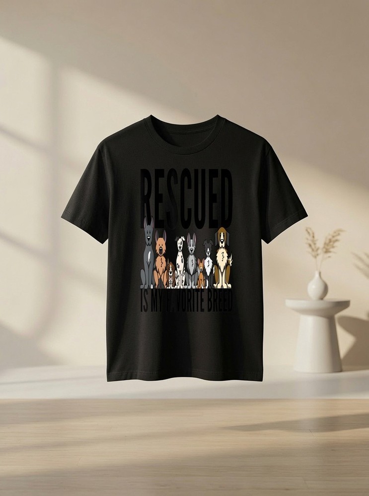 Dog Lovers Men Kids – Rescue Dog Dog Lover Graphic Tee Gift