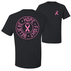 Believe Hope Fight Breast Cancer Awareness Men Graphic Tshirt