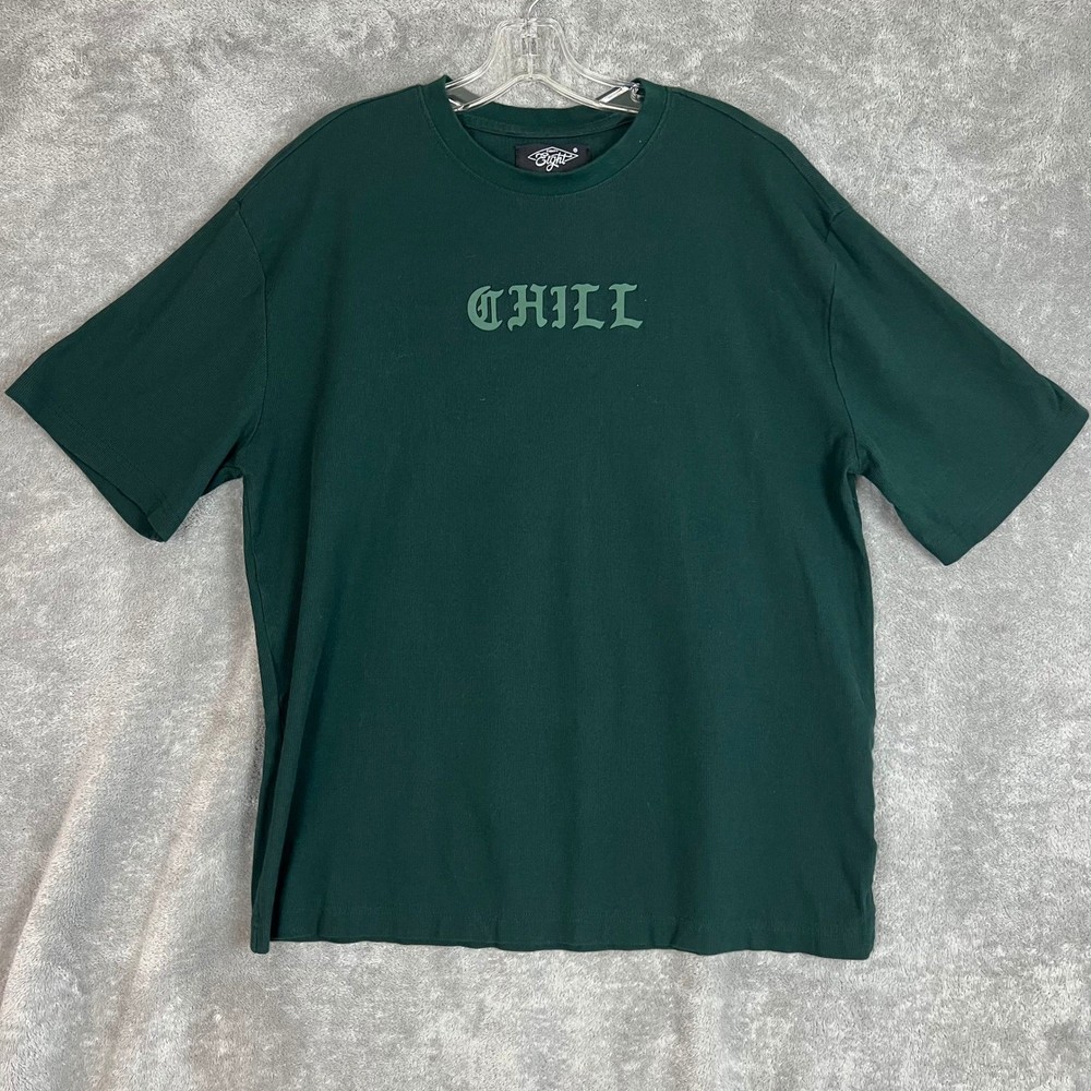 Eighty Eight Brand Graphic Tee Gothic Style “Chill” Unisex M Green