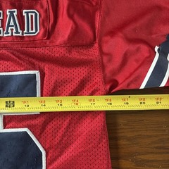 Vintage 90s JNCO Flamehead 85 Football Jersey Size Youth Medium Red Navy