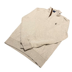 Polo Ralph Lauren Long Sleeve Pullover LSHZM16, Beige Brown Zipper XS