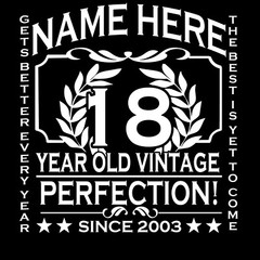 18th Birthday T-Shirt Customise Personalised Name, Year, Age Gift 3XL 4XL 5XL
