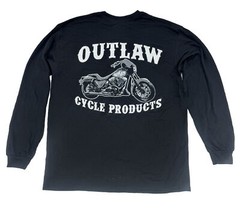 OUTLAW CYCLE PRODUCTS FXR LOGO BLACK LONG-SLEEVE T-SHIRT BIKER MOTORCYCLE