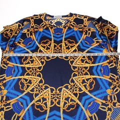 Fabio Caviglia NWOT Short Sleeve T-Shirt Size ~4XL in Blue/Multi Silk Blend
