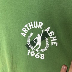 Roots of Fight Arthur Ashe 1968 Double Sided Graphic T-Shirt Green Men’s Large