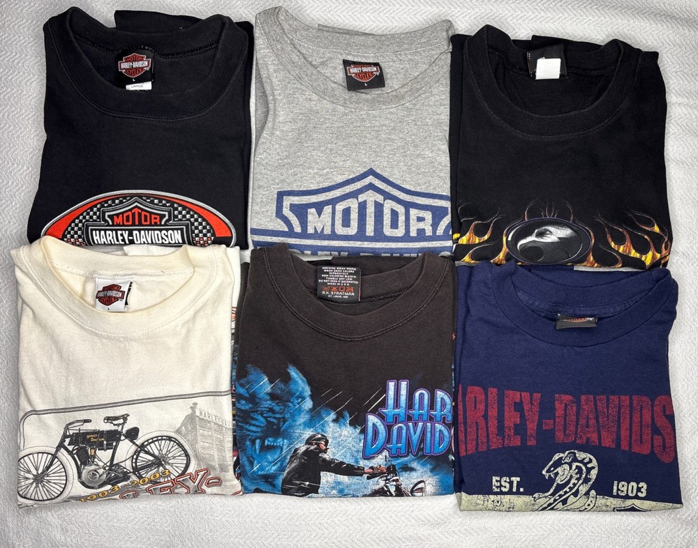 Vintage Genuine Harley Davidson Sleeveless T-Shirt’s Lot Of 6 All Size Large