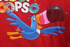 Vtg Y2K 2000 Kellogg Cereal Mens XL Faded Froot Loops Short Sleeve T-Shirt Red