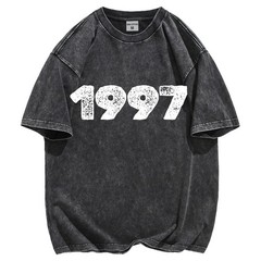 Vintage Letter Graphic T-Shirt 100% Cotton Oversized Streetwear Lace Up Tee