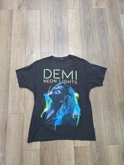 Demi Lovato 2014 Neon Lights Tour Graphic T Shirt Mens Size Large Black