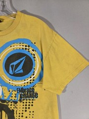 Volcom Shirt Mens Medium Yellow Embrace Change Logo Graphic Skate Tee Streetwear