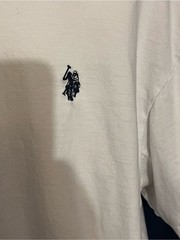 U.S. Polo Assn. White V-Neck T-Shirt Men’s Large Embroidered Pony Logo