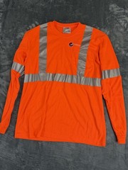 CornerStone Pepsi Mens Hi-Vis Orange Reflective Long Sleeve Shirt L