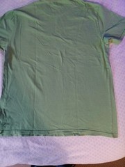 DKNY Jeans mens XL Y2K silver foil logo green tshirt graphic print