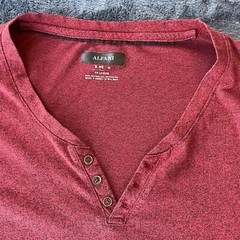 Alfani Men’s Split V-Neck Short Sleeve Red Shirt 3X