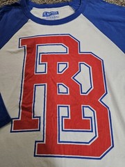 Routine Baseball RB 3/4 Sleeve T-Shirt Blue Mens Large
