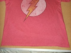 DC Comics THE FLASH Logo Distressed Red T-Shirt Adult X-Large