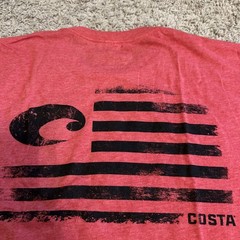 New! Costa Del Mar T-Shirt Mens X-Large Red Heathered Short Sleeve Graphic Tee