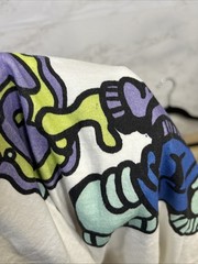 Alab A.LAB Y2K Alien Flash White Alien Peace Out Logo T-Shirt Sz Large