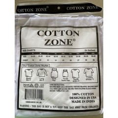 Cotton Zone T-Shirt White 3XL (New)
