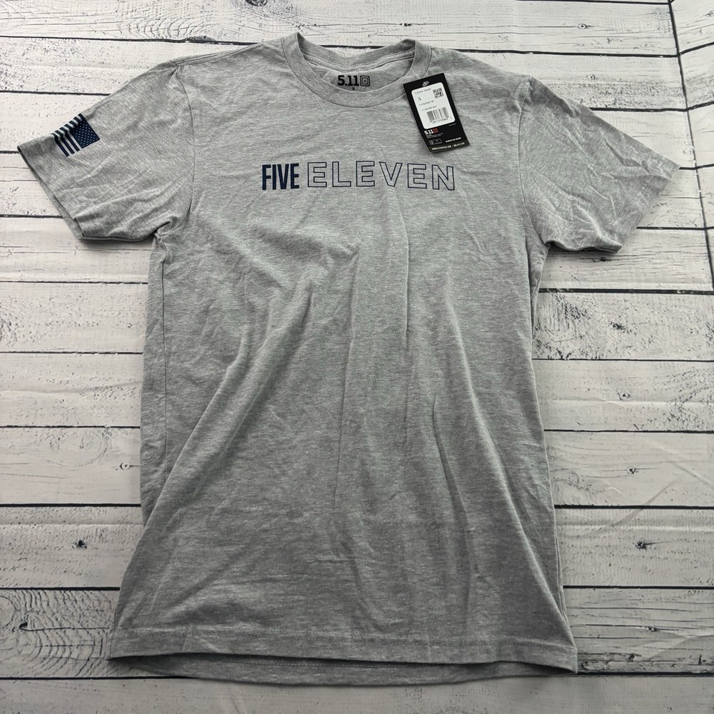 NEW 5.11 Tactical Logo Short Sleeve T Shirt Men’s Small Heather Grey