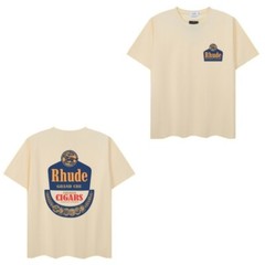51STYLE RHUDE High Quality Men 100% Cotton Charm Short Sleeve Polo T-Shirt M-2XL