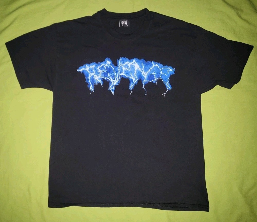 Revenge Storm Lightning Anarchy Metal LARGE Shirt Punk Metal Hip Hop