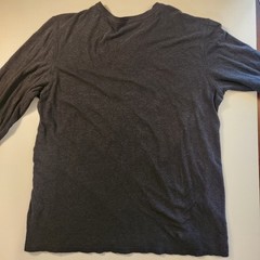 Vince Pima Cotton Lined Henley Mens Large Dark Charcoal Gray