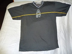 Aeropostale mens S T-shirt V-neck gray cotton blend solid graphic