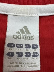 Adidas Soccer Jersey Mens Red Striped XL Short Sleeve V Neck
