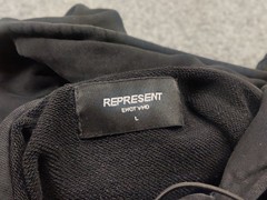 Represent Clo Hard 2 kill Logo Black Faded Color vintage Oversized Pocket hoodie