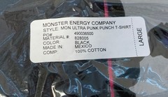 New Monster Energy Punk Punch Shirt Large Black Graphic 100% Pre-shrunk Cotton