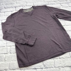 Eddie Bauer Mens Plum Waffle Knit Thermal Crew Neck Long Sleeve Shirt Large