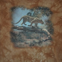 LIQUID BLUE sz Large Leopard Dino Parvano Mill Pond Press Art Panther Cheetah