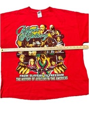 Vintage Black History Month Graphic T-Shirt Red 2XL Delta Pro Weight MLK Malcolm