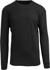😎THERMAL BLACK CREW LONG SLEEVES SHIRT✨FASHION WEAR💕2 SHIRTS + 1 FREE