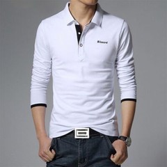 Letter Print Polo Shirt – Men’s Long Sleeve Slim Fit Tees Hip Hop Top Fashion